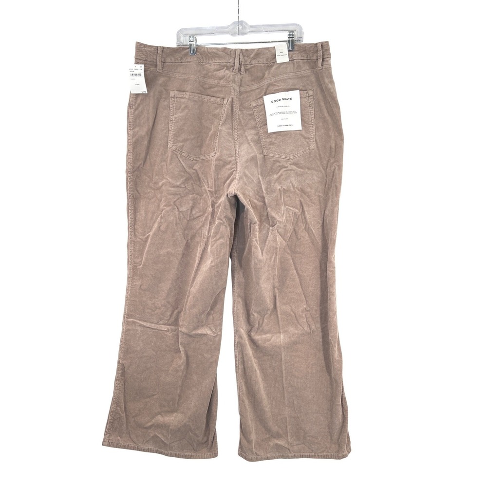 Good American Good Skate Pants Size 20 Flax Corduroy High‎ Rise Wide Leg NWT